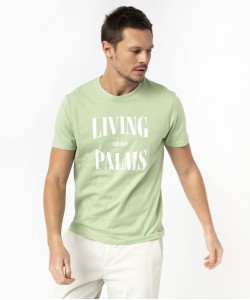 Tee-shirt manches courtes à message homme